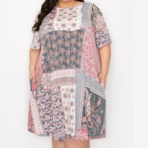 New Patchwork Print Dress